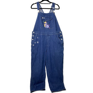 VTG Disney Store Denim Overalls Women's XL Winnie The Pooh Eeyore Embroidered 90